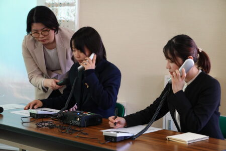 岡山東商業高校で「電話応対技能」の出張授業実施